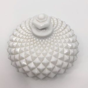 Sawtooth Milk Glass Candy Dish w/lid by Westmore